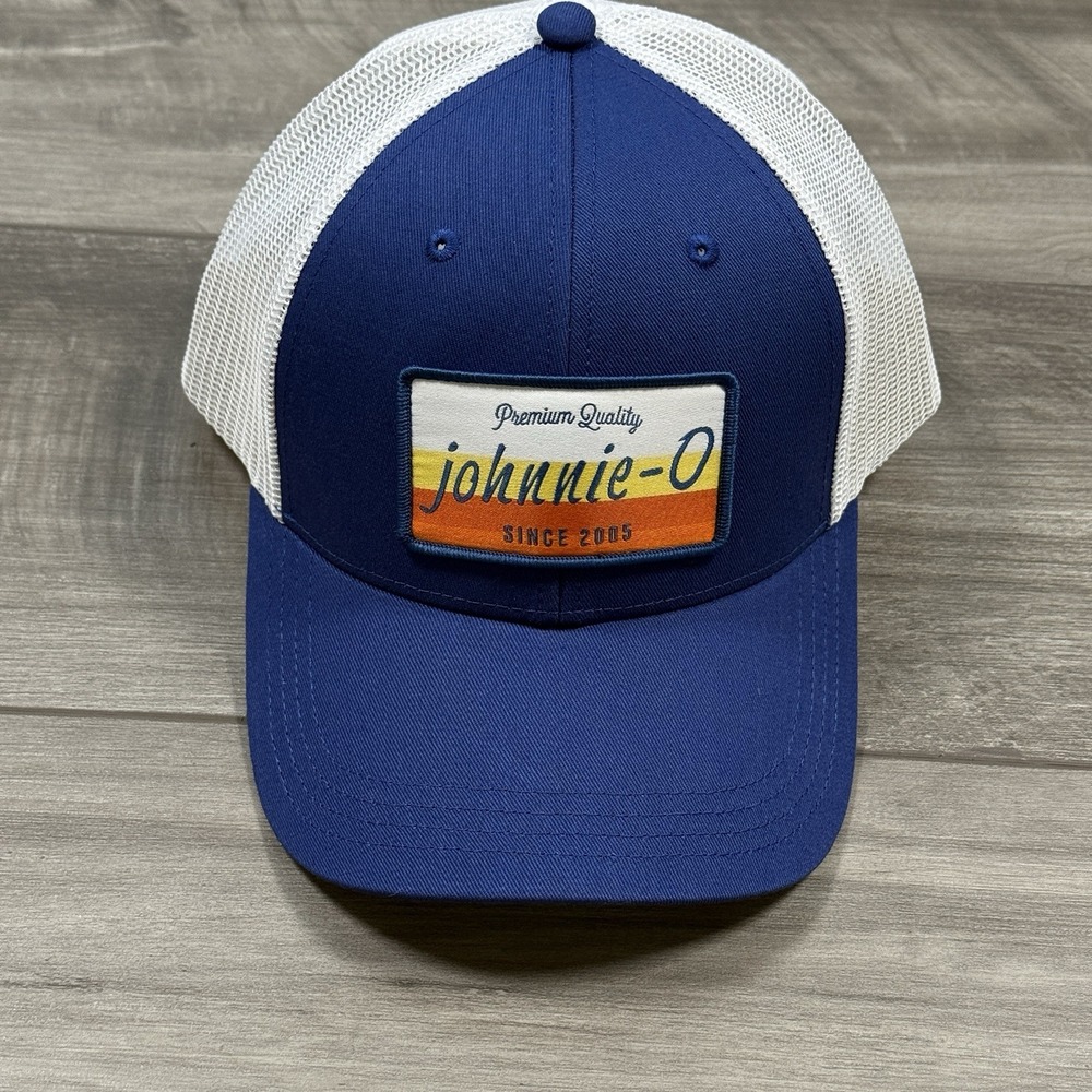 Johnnie-O Navy Blue Since 2005 Sunrise Trucker Adjustable Snapback Hat NWT Cap